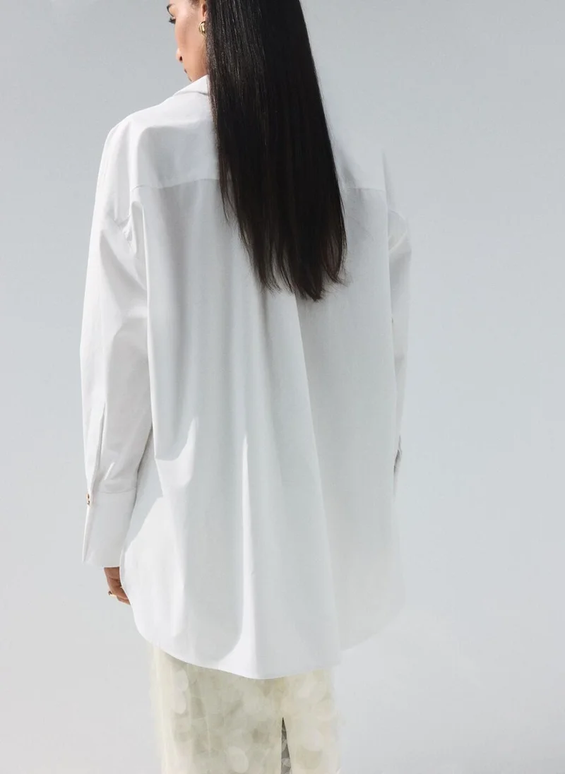 مانجو Oversize cotton shirt